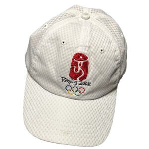 Beijing 2008 Olympics 100% Polyester Velcro White Cap